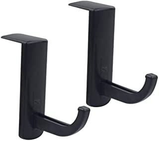 2 unidades auriculares microfono monitor de soporte de escritorio soporte percha con gancho (negro)