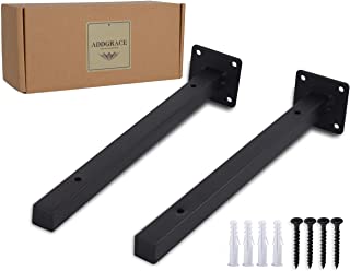 AddGrace - Soportes de estante flotantes para pared (incluye tornillos y anclajes de pared)- color negro