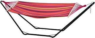 Amazonas Beach Set-Hamaca- Multicolor- 100 kg- Fuchsia Rojo Purpura Amarillo- 304x91.5x78.5 cm