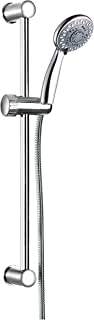 AQUAE T192002 - Alcachofa de ducha antical con 4 chorros- soporte de barra de ABS fijo- acabado cromado- flexible de metal- 150 cm