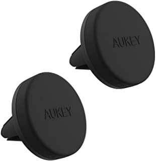 AUKEY Soporte Movil Coche Magnetico Universal (2 Pack) para Rejillas del Aire Soporte Smartphone Coche para iPhone 7 - 6s - 6 - 5s - 5- Samsung Note 8 - S8 - Note 4- LG G3 y Dispositivo GPS (Negro)