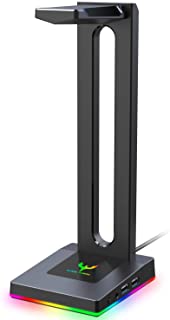 Blade Hawks RGB Gaming Soporte Auriculares- Universal Soporte Auriculares con 3.5mm AUX y 2 USB Puertos- Valido para Auriculares Sony- Bose- Shure- Jabra- JBL- AKG- para Juego y Pantalla