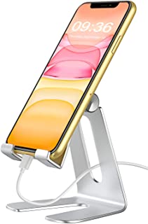 Bovon Soporte Movil- Soporte para iPad Mini- Multiangulo Sujeta Telefono Muelle de Carga Solido para iPhone 11 Pro Max-11-XS MAX-XR-X-8- Galaxy S20 Plus-S10- Huawei- Facetime y Transmision en Vivo