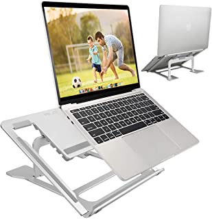 ELZO Soporte Plegable de Aluminio para Ordenador Portatil de hasta 17- Soporte de Portatil Ajustable- Laptop Stand para 11-17 Pulgadas MacBook-Ordenadores- Hecho de Aleacion de Aluminio