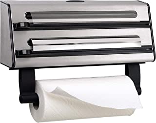 Emsa Contura Portarollos de cocina triple- corta papel de alumino- envoltura de plastico- papel de sandwich- corte en dos dimensiones- facil de manipular
