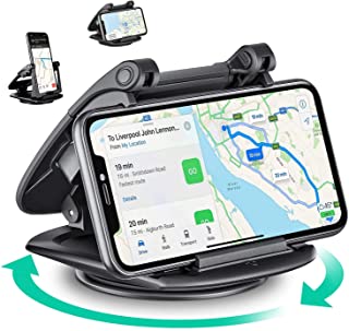 Eono by Amazon -Soporte Movil para Coche- Rotacion de 360º- Potente Ventosa y Compatible con Sistemas de Navegacion por Satelite- Dispositivos GPS- iPhone- Samsung- Android- etc- Negro