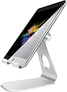 Eono Essentials Tablet Stand- Adjustable Tablet Holder : Desktop Stand Dock Compatible with New Pad 2018 Pro 10.5-9.7-12.9- Air Mini 2 3 4- Nintendo Switch- Samsung Tab- Other Tablets - Silver
