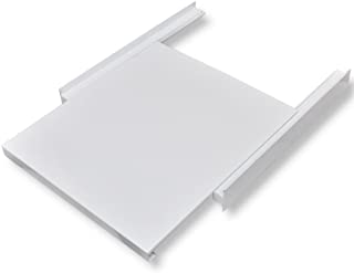 Festnight Kit de Apilado para Lavadora con Estante Corredizo - Color de Blanco Material de Acero- 60x60x8 cm