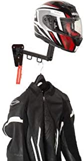 GZM Helmet And Jacket Steel Hanger For Bikers Standard Black- Acciaio Grigio
