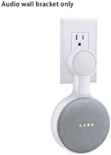 HomeMount Soporte de Montaje en Pared para Google Home Mini Asistentes de Voz- sin Cables o Tornillos distorsionados- Space Saver Hanger Plug en el bano y la Cocina del Dormitorio - Blanco