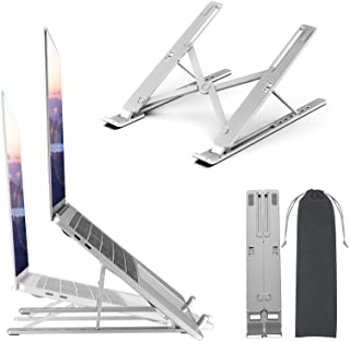 MAIDeSITe Soporte Portatil- Aluminio Ventilado Soporte Ordenador Portatil Plegable- Ergonomic Adjustable Laptop Stand para Otros 10-17” Portatiles- Plateado