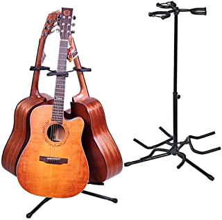 Malayas Soporte para Guitarra- Tripode Soporte para 3 Guitarras- Soporte ajustable para Guitarra Electrica- Acustica- Bajo- Banjo- Color Negro