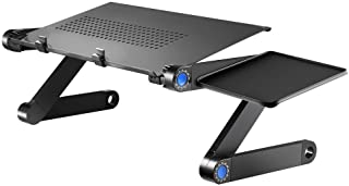 Mesa Plegable Portatil- Base Ajustable y Plegable- Soporte de Raton para Notebook PC Laptop Ordenador- Color Negro