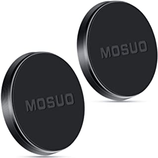 MOSUO 2 Pack Soporte Movil Coche Magnetico- Universal Iman para movil Coche para Salpicadero-Pared-Superficies Planas- Soporte Telefono Coche para iPhone-Samsung-Echo Dot-LG-GPS -Negro