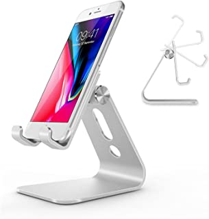 OMOTON Soporte Movil Multi-angulo- Soporte Estable y Antideslizante para iPhone- Samsung- BQ- Xiaomi- Huawei- Nuevo Diseno del Hueco - Plata