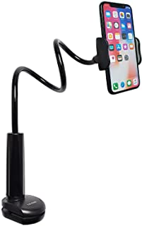 PRITECH Soporte para telefono movil- lonzoth Telefonos Moviles Soporte Cuello de Cisne Soportes Universal para iPhone Smartphone Stand-Black (Negro)
