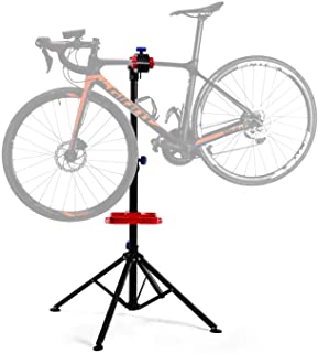 ROCKBROS Caballete para Bicicleta Soporte de Reparacion Plegable Rotacion 360° Altura 108-174CM con Bandeja Negro