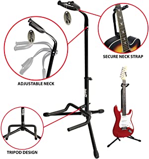 RockJam Soporte de guitarra vertical universal para todas las guitarras- Soporte de guitarra clasica- acustica- electrica y baja