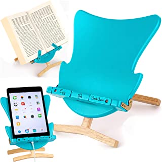 Silla huevo de lectura- atril- soporte para iPad- tablet- eReader - Regalo para lectores modelo azul