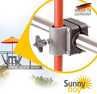 Sombrilla Soporte Ajustable Para Parasol Sunnyboy – Hecha en Alemania - Sombrilla y base para sombrilla para balcon - Para casi cualquier tipo de baranda de balcon - Con un diametro del tubo de hasta 25 mm