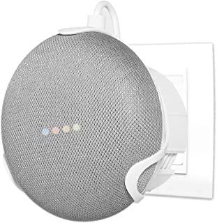 Soporte de pared para Google Home Mini-LANMU Socket Mount Stand para Google Home Mini Speaker (Blanco)