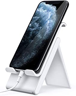 Soporte Movil- Lamicall Multiangulo Soporte Telefono : Soporte Dock Base Telefono para Phone 11 Pro- Xs Max- Xs- XR- X- 8- 7- 6 Plus- SE- 5- Samsung S10 S9 S8 S7 S6- Huawei- Otras Smartphones - Blanco