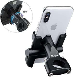Soporte Movil Telefono Moto Bici- Bicicleta- Aleacion de Aluminio- GPS Ajustable- Manillar para telefono movil- Estera de Silicona para iPhone-Samsung-Huawei con 360 Grados de rotacion