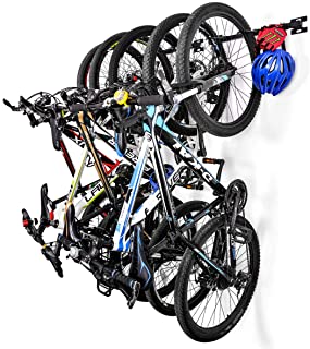 Sunix Soporte Bicicleta Suspension- Soportes de Almacenamiento para Bicicletas Colgante hogar y Garaje Montaje en la Pared- Soporta hasta 5 Bicicletas- Paquete de 2