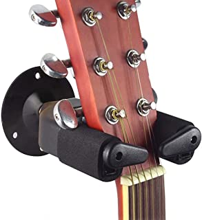 Surplex Soporte de guitarra con base- Gancho Stand con bloqueo de seguridad para Guitarra para montaje en pared- para Guitarra Electrica Acustica Bajo Sajona Ukulele Violin Mandolina