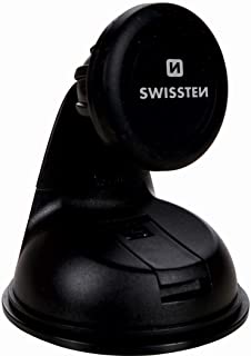 Swissten - Soporte magnetico para Coche con Ventosa para salpicadero y Parabrisas- con 3 imanes para iPhone- iPad- Samsung- Huawei- LG- XIAOMI