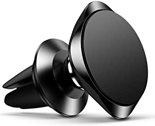 Warxin Soporte Movil Coche Magnetico- Iman Movil Coche Soporte para Ventilacion Telefono Soporte 360 Grados Rotacion Universal con Rejillas del Aire para iPhone Samsung Huawei Smartphone-(Negro)